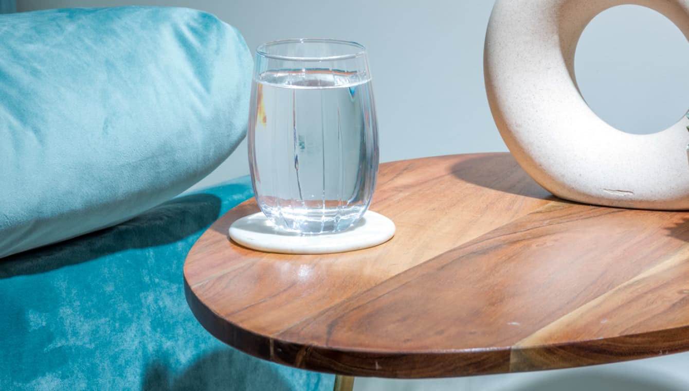 Metal and wood luxury side table