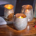 Kerzenhalter aus Glas mit Silberfolie