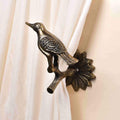 Crow design antique brass curtain tie back