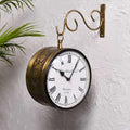 Brass Vintage Style Double-Sided Hanging Clock 