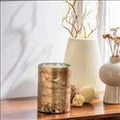 Golden Glow Cylindrical Candle Holder 