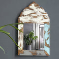 Handpainted vintage style wooden wall mirror