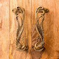 Peacock Decorative Door Handle Antique Brass 'Kundi' 