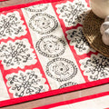 Red Edge Table Runner and Placemats Set 