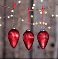 Red Glass Baubles Set of 3 
