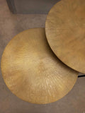 Round Side Table with Golden Finish Surya - Available in 2 Sizes or as a Set 