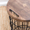 Side Tables with Basket Storage 