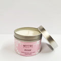 Rose scented soy wax candle in jar