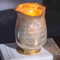 Kerzenhalter aus Glas mit Silberfolie
